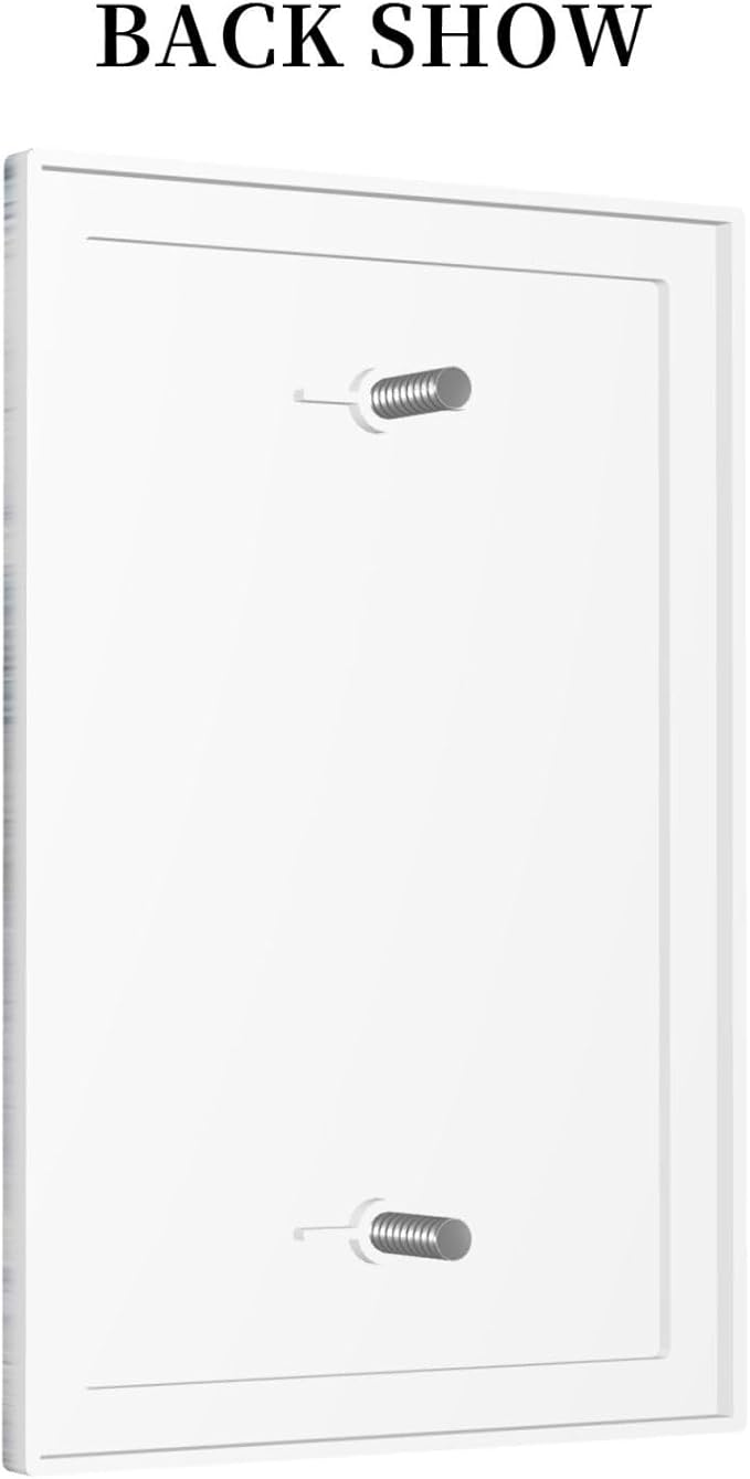 Decorative Light Switch Cover Plate Rustic Blue White Daisy Ink Flower 1 Gang No Device Single Blank Outlet Covers Wall Plates for Electrical Outlets Faceplate for Bedroom Home Decor
