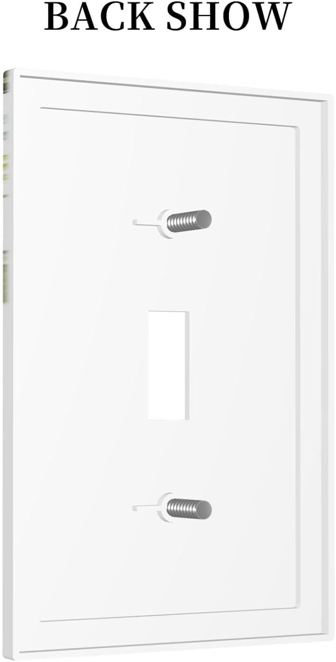 Decorative Light Switch Cover Boho Farmhouse Flower Leaf Sage Green 1 Gang Single Toggle Device Electrical Faceplate Switchplates Decorator Outlet Wall Plate for Bedroom Cabin Decor