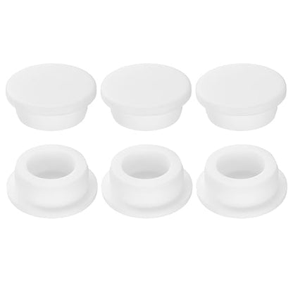 uxcell 6Pcs Silicone Hole Plug, Waterproof Round Rubber Stoppers Bottle Seal Plugs Tube Pipe End Caps for 29mm/1.14" Hole for Bathtub Bottle, White