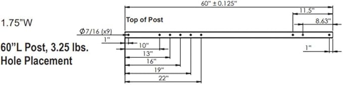 Plasticade Power Post Plastic Sign Post for Parking, Traffic and Property Signs, Reinforced, Lightweight Square Post for Durability and Wind Resistance, 60" x 1.75", 3.25 lbs., Black, Base Not Included