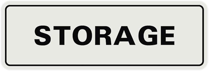 Standard STORAGE Door/Wall Sign - Lt Gray - Small (5 Pack)