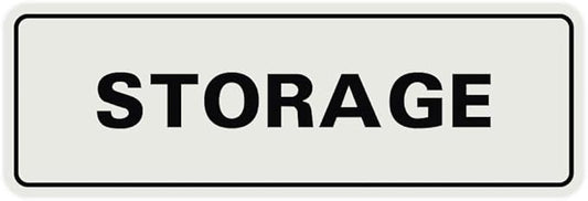 Standard STORAGE Door/Wall Sign - Lt Gray - Large (10 Pack)