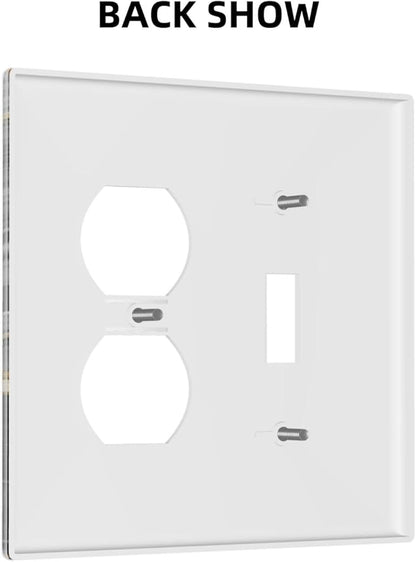 Decorative Outlet Covers Modern Abstract Black Gold Marble 2 Gang Wall Plate Single Toggle Duplex Light Switch Cover Switch Plate Covers for Bathroom Kitchen Home Decor