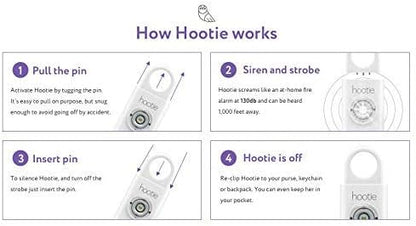 Hootie Personal Safety Alarm for Women, Men, & Kids - Keychain Alarm, Self Defense Strobe & Siren, Security Siren Keychain with 130dB Self Defense Siren & Strobe Light - Navy