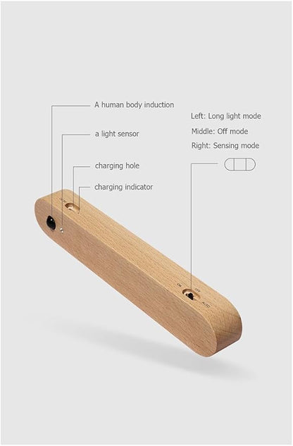 LED Motion Sensor Night Light Battery Operated Wall Light-USB Rechargeable Magnetic Light with Warm White Light for Kids Room Bathroom Cabinet Closet Hallway Comes