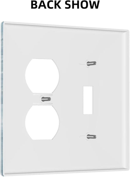 Decorative Outlet Covers Abstract Watercolor Blue Marble Texture 2 Gang Light Switch Cover Plate Single Toggle Duplex Wall Plates for Electrical Outlets Switch Plate Covers for Home Decor