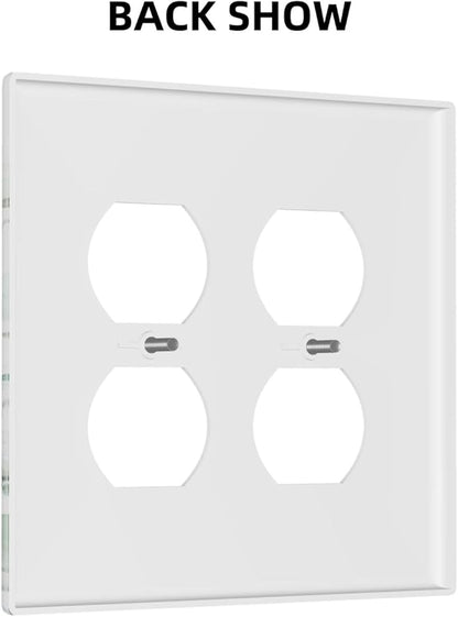 Boho Green Eucalyptus Leaf Floral Plants Flowers Outlet Covers 2 Gang Double Duplex Decorative Light Switch Covers Electrical Wallplates Socket Faceplate for Bed Room Living Room Decor