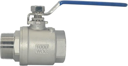 DAN SPEED 1-1/2 Inch Male x Female NPT Ball Valve S304 Stainless Steel,Full Port Heavy Duty for Water, Oil, and Gas,1000WOG (1-1/2 inch)