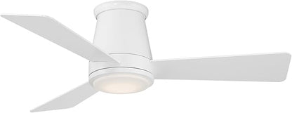 WAC Lighting Hug 3-Blade Aluminum Smart Flush Mount Ceiling Fan in Matte White