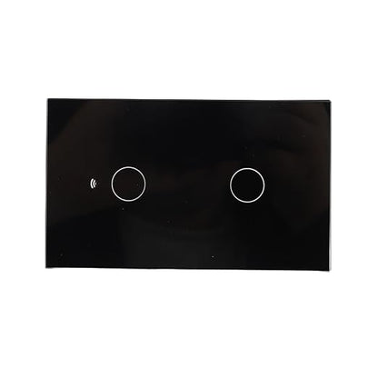 aqxreight WiFi Touch Panel 2 Gang Light Switch for Home with Remote Control and Voice Compatibility in Black