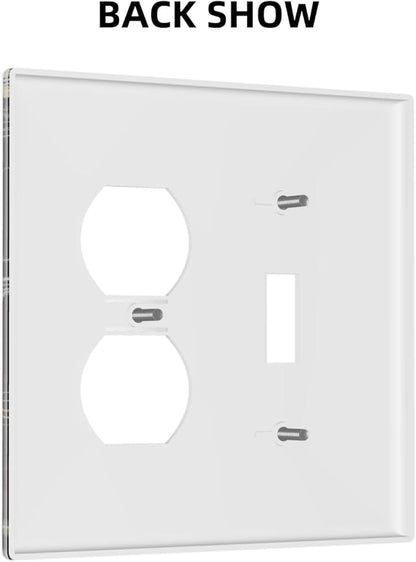 White Cat Tarot Moon Phases Moth Celestial Gothic Wallplates 1 Toggle 1 Duplex Switch Plate Electrical GFCI Faceplate Decorative Light Switch Covers for Kids Room Bedroom Decor