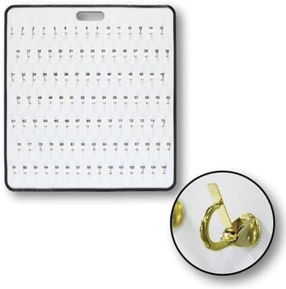MICRO TEC Masonite Key Holder Wall Mount with 75 Spring-Lock Hooks 24" × 31-3/4" – Wall Mounted Key Organizer Board with Metal Trim and Handle – Dealership, Office, Garage Key Rack Cabinet - Pack of 1