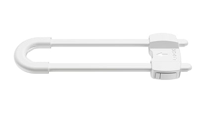 (3 pack white) 4 button Cabinet Locks, U-Shaped Proofing Drawers Safety Child Locks Adjustable, for Wardrobe,Kitchen,Bathroom,Drawer,Fridge,Cupboard Doors Knobs & Handles