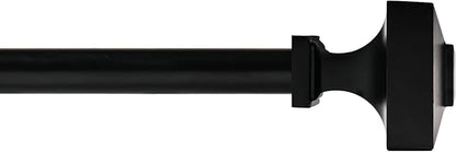 Deco Window Adjustable Curtain Rod for Windows 44 to 120 Inch (Pack of 1) Extendable Heavy Duty 3/4 Inch Iron Drapery Pole with Finials Wall Mounted French Door Curtain Rods (Black)