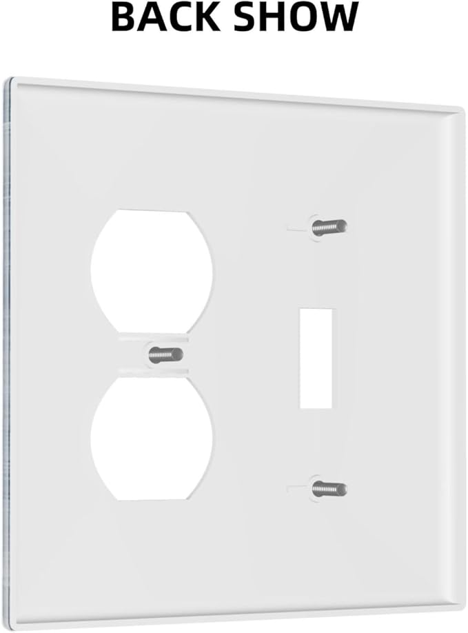 Decorative Outlet Covers Rustic Blue White Daisy Ink Flower 2 Gang Light Switch Cover Plate Single Toggle Duplex Wall Plates for Electrical Outlets Switch Plate Covers for Bedroom Home Decor