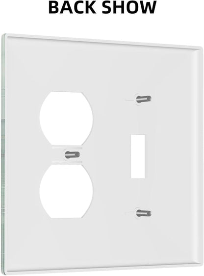 Wallplates Simple Green Marble 1 Toggle 1 Duplex Switch Plate Electrical GFCI Faceplate Decorative Light Switch Covers for living Room Office Decor