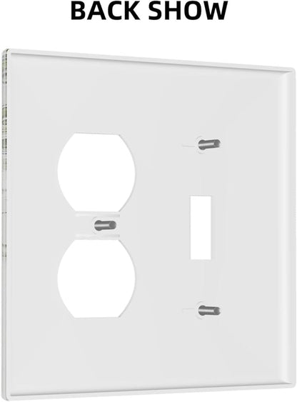Wallplates Sage Green Eucalyptus Watercolor Plant Leaves 1 Toggle 1 Duplex Switch Plate Electrical GFCI Faceplate Decorative Light Switch Covers for Bedroom Bathroom Decor