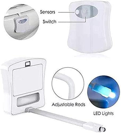2-Pack Toilet Night Light, Motion-Activated LED Lamp with UV Light, 16-Color Changing, Tap-Activated, Smart Night Light for Bathroom Toilet