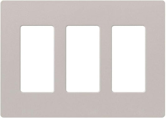 Lutron Claro 3 Gang Decorator/Rocker Wallplate, Satin, Taupe (1-Pack) | SC-3-TP