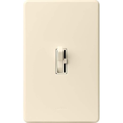 Lutron Ariadni/Toggler LED+ Dimmer Light Switch for Dimmable LED, Halogen and Incandescent Dimmer Switch, 150W, Single-Pole/3-Way, AYCL-153P-AL, Almond