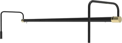 Cocoweb 30 Inch Tru-Slim Black and Brass Picture Light - LED, 2700K, Adjustable Arm, Plug-in, Toggle Switch, Sleek and Compact Design