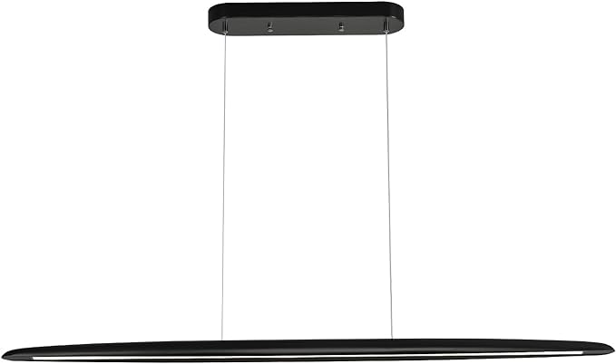 39" Wood LED Linear Pendant Light Black Linear Pendant Dinning Room Hanging Lights LED Dimmable Chandeliers 24w for Dining Room Pool Table Lights Kitchen Island Light Black