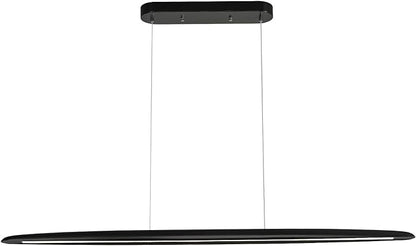 39" Wood LED Linear Pendant Light Black Linear Pendant Dinning Room Hanging Lights LED Dimmable Chandeliers 24w for Dining Room Pool Table Lights Kitchen Island Light Black