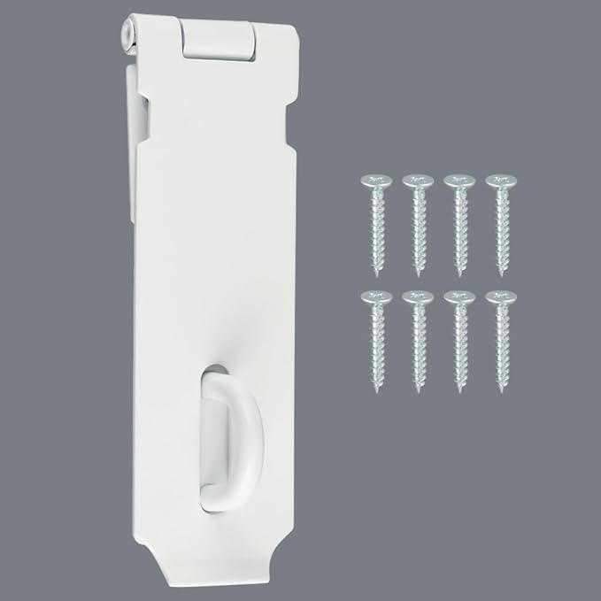 Alise Door Locks Hasp Latch,5 Inch SUS 304 Stainless Steel Safety Packlock Clasp Hasp Lock Latch,with Fixing Screw for External Doors Window Cabinet Pet Cage MS9W-5C