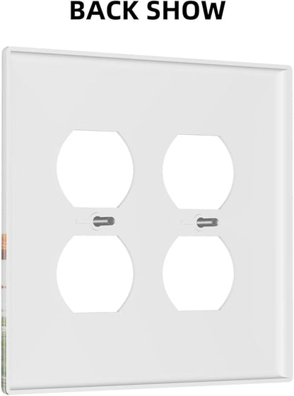 Outlet Covers Colorful Wildflowers Plant Floral Daisy 2 Gang Double Duplex Decorative Light Switch Covers Electrical Wallplates Socket Faceplate For Bed Room Living Room Decor