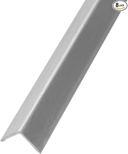 OUZUGIE 8-Pack 57 Inches, WPC Slat Wall Panel Trim,Corner Guard for High Grille (Metallic Silver)