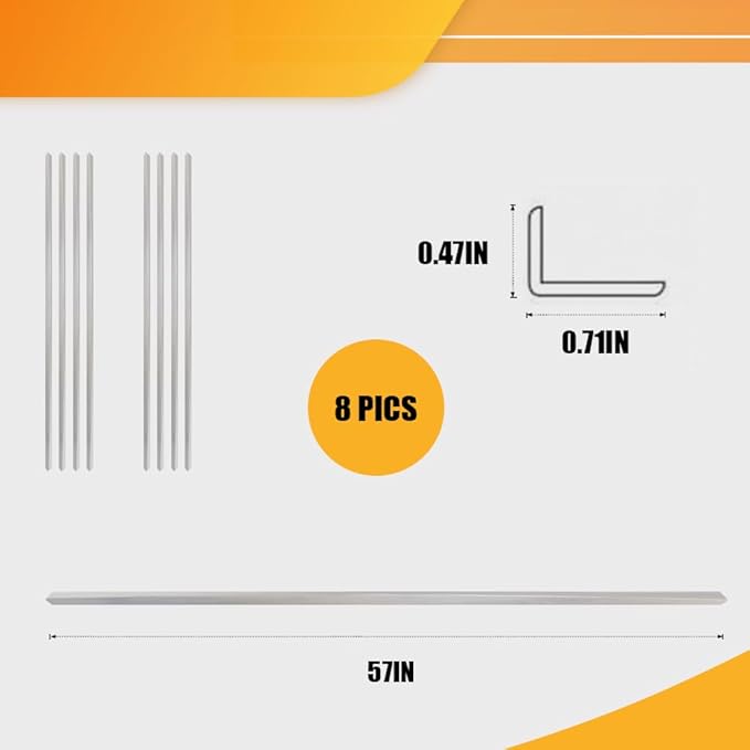OUZUGIE 8-Pack 57 Inches, WPC Slat Wall Panel Trim,Corner Guard for Low Grille (Gray Marble)
