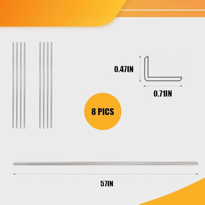 OUZUGIE 8-Pack 57 Inches, WPC Slat Wall Panel Trim,Corner Guard for Low Grille (Gray Marble)