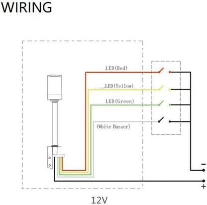 12V DC LED Warning Lights Multi-Layer Industrial Signal Light Alarm Lights Machine Equipment Indicator Lamp (1-Layer)