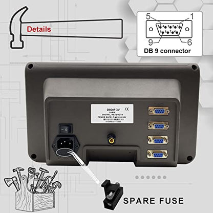 3 Axis DRO for Milling Machine,16" x 38" x 18" 5um Magnetic Scale Linear Encoder Mill DRO KIT RPM Function Included