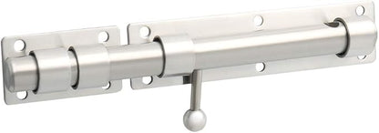 Alise 10 inch Barrel Bolt Latch, Slide Bolt Latch,Heavy Duty Solid SUS304 Stainless Steel Slide Lock for Wooden Fence,Barn Door,Interior or Outdoor Door Brushed Nickel MS9200-LS