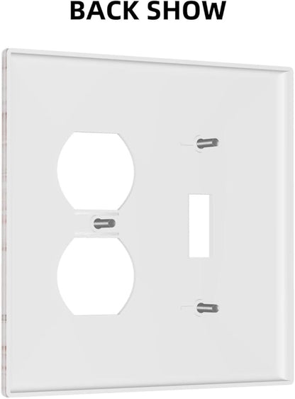 Decorative Outlet Covers Ink Pink Peony Flower Rustic Floral 2 Gang Wall Plate Single Toggle Duplex Light Switch Cover Switch Plate Covers Faceplate for Home Bedroom Decor