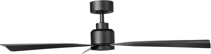 Clean Indoor/Outdoor 3-Blade Smart Compatible Ceiling Fan 52in Matte Black with Remote Control and Wall Cradle. Works with iOS/Android, Alexa, Google Assistant, Samsung SmartThings, and Ecobee.