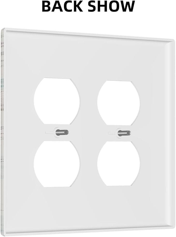 Mid Century Seashells Starfish Compass Outlet Covers 2 Gang Double Duplex Decorative Light Switch Covers Electrical Wallplates Socket Faceplate For Nursery Kids Room Decor