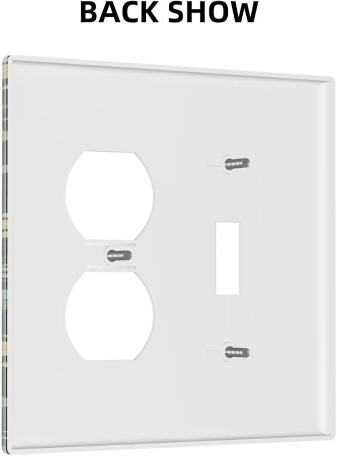 Decorative Outlet Covers Vintage Green Leaf Plant Rustic Pink Flower 2 Gang Wall Plate Cover Single Toggle Duplex Combo Two Switch Light Switch Cover Plate Jumbo Faceplate