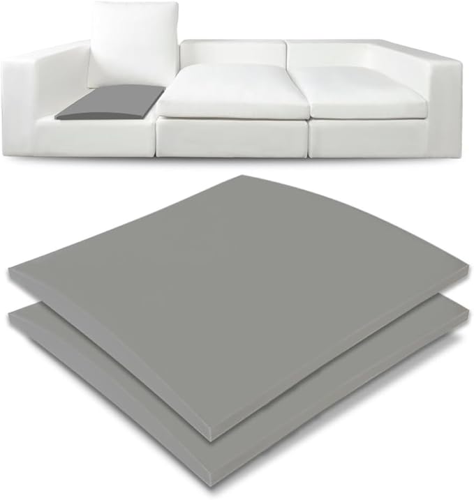 Couch Cushion Supports for Sagging Seat 22'' x 22'' High Density 40D Curved Foam Sofa Cushion Support Under The Saggy Pads Firmer Foam Lifters for Saggy Couch (Grey (Set of 2), 22 Inch * 22 Inch)
