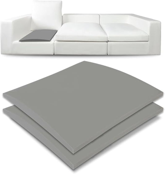 Couch Cushion Supports for Sagging Seat 22'' x 22'' High Density 40D Curved Foam Sofa Cushion Support Under The Saggy Pads Firmer Foam Lifters for Saggy Couch (Grey (Set of 2), 22 Inch * 22 Inch)