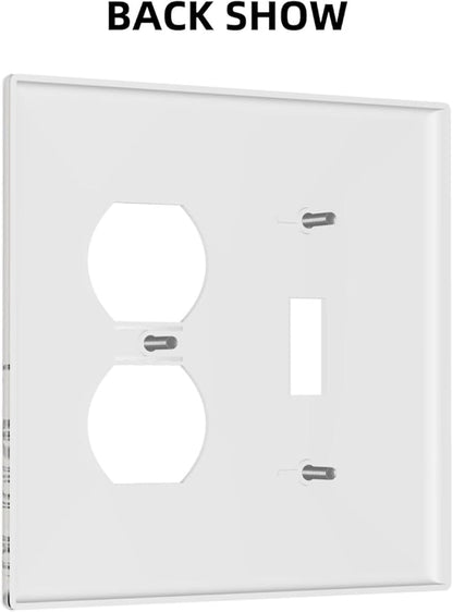 Decorative Outlet Covers Beige Skech Plant Leaves Flowers 2 Gang Wall Plate Cover Single Toggle Duplex Combo Two Switch Light Switch Cover Plate Jumbo Dual GFCI Faceplate