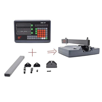 TOAUTO Digital Readout DRO, 3 Axis LCD Display 1um Glass Linear Scale Meter for CNC Milling Lathe EDM Machine