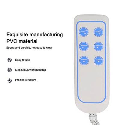 6-Button Lifting Bed Remote Control Hand Controller with 8-Pin Extension Cord for Lifting Chair and Electric Sofa