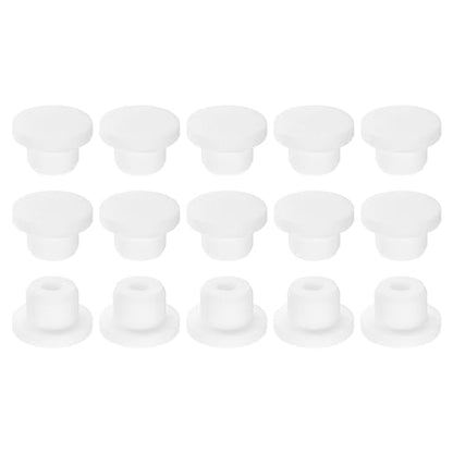 uxcell 15Pcs Silicone Hole Plug, Waterproof Round Rubber Stoppers Bottle Seal Plug Tube Pipe End Cap for 15mm/0.59" Hole for Bathtub Bottle, White