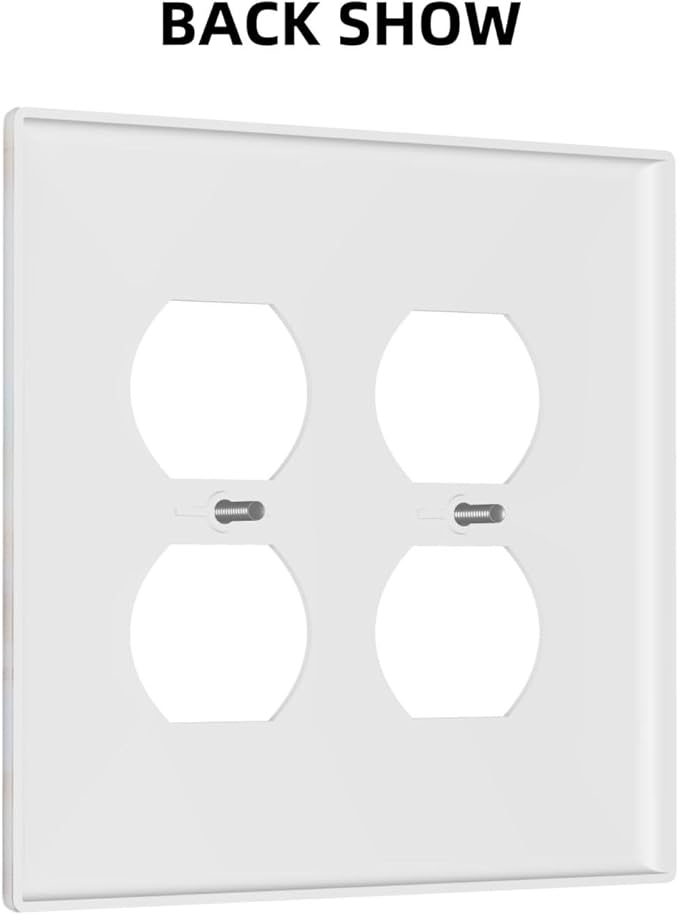 Outlet Covers Pink Jade Marble Granite 2 Gang Double Duplex Decorative Light Switch Covers Electrical Wallplates Socket Faceplate For Bathroom Kitchen Decor