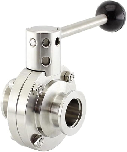 SHERICH KF50 Vacuum Butterfly Valve, Stainless Steel 304 Three-clamp Butterfly Valve with Handle and Silicone (KF50)