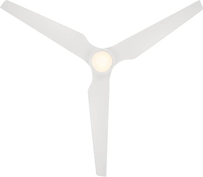 WAC F-056L-MW Stella 60" Outdoor Ceiling Fan with Lights and Remote Control, Matte White