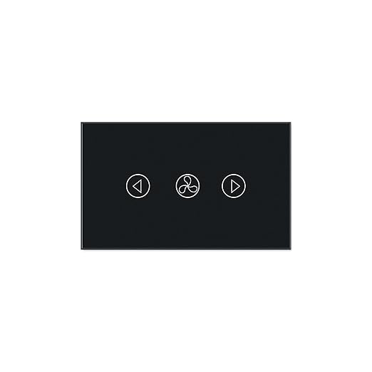 Smart Fan Switch Neutral Wire Required, 2.4GHz WiFi Dimmer Light Switch with Remote Voice Control, Tempered Glass Panel, Compatible with Alexa and Google Home, Black WiFi Fan