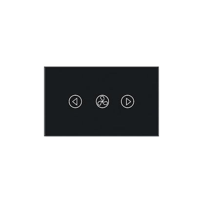 Smart Fan Switch Neutral Wire Required, 2.4GHz WiFi Dimmer Light Switch with Remote Voice Control, Tempered Glass Panel, Compatible with Alexa and Google Home, Black WiFi Fan